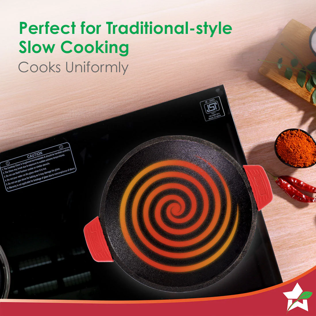 Forza Cast-iron Appachetty | 20cm | Made from Heavy-duty Cast-iron | For Appams, Dosas, Rotis | Naturally Non-stick | Uniform Heating, Slow Cooking | Chemical-free | Lifetime Warranty - Image 6
