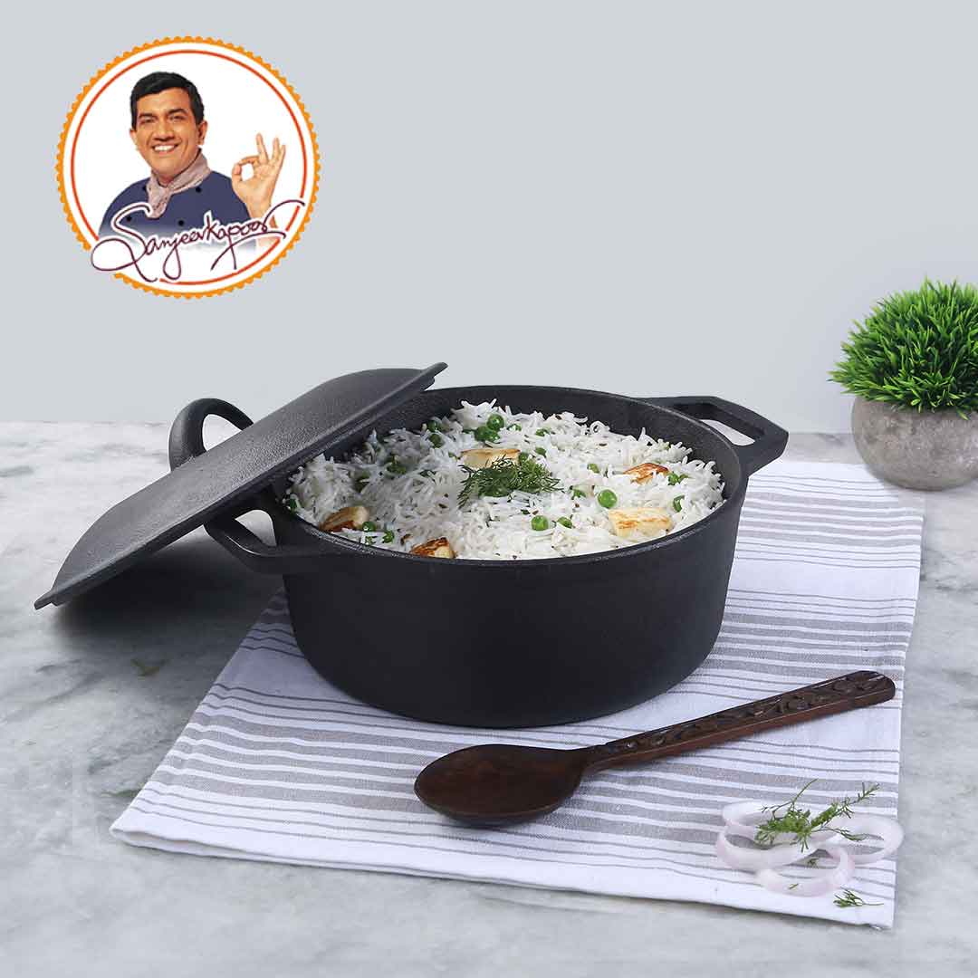 Forza 25 cm Cast-Iron Casserole with Lid | Pre-Seasoned Cookware | Induction Friendly | 4.7 L | 3.8 mm with Lifetime Exchange Warranty - Image 10