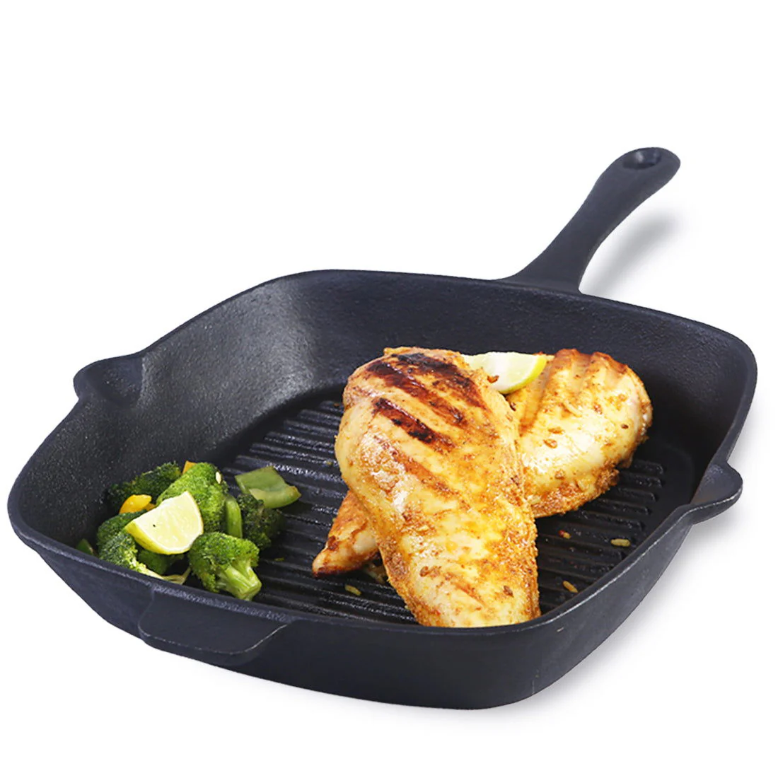 Forza Cast-iron 26 cm Grill Pan, Pre-Seasoned Cookware, Induction Friendly, 3.8 mm - Image 2