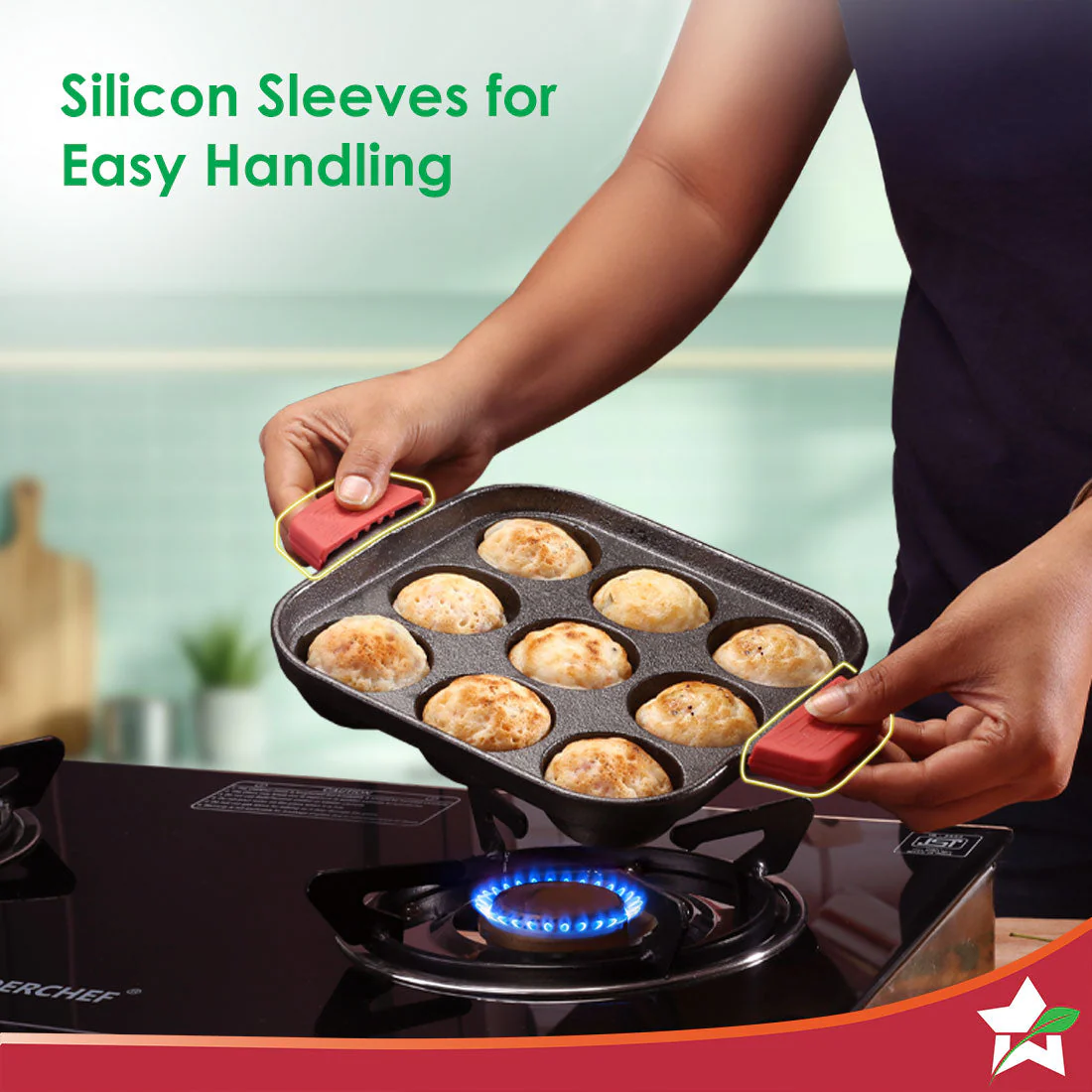 Forza Cast-iron Paniyarakal | Square | Made from Heavy-duty Cast-iron | For Paniyarams, Bondas | Naturally Non-stick | Uniform Heating, Slow Cooking | Chemical-free | Lifetime Warranty - Image 7