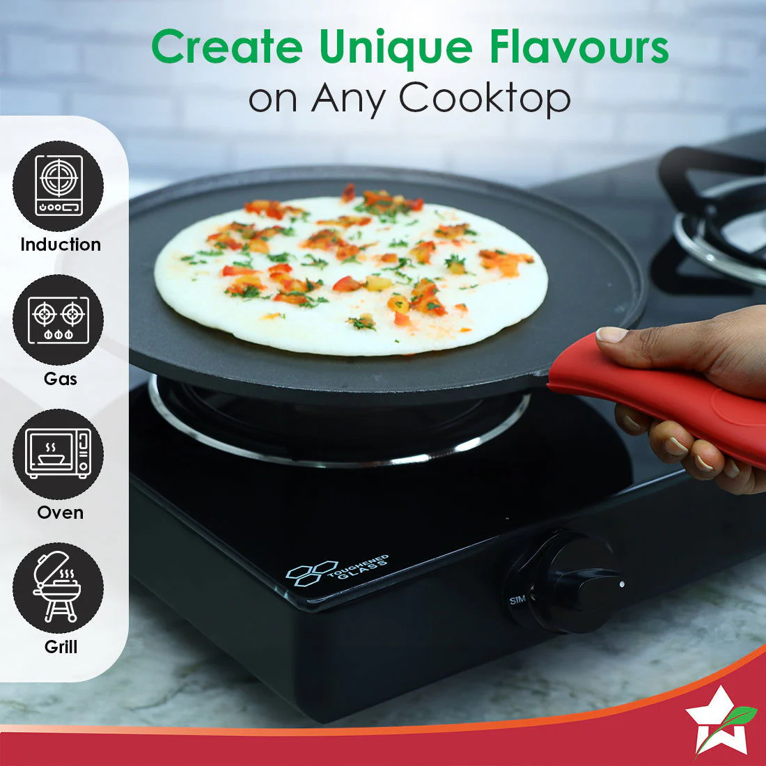 Forza Cast-Iron 27 cm Dosa Tawa Pan | Pre-Seasoned Cookware | Induction Friendly | 4 mm | With Lifetime Exchange Warranty - Image 6