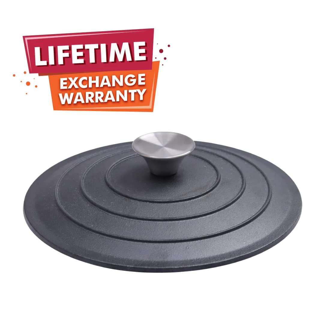 Forza Pre-Seasoned Cast-iron Kadhai Lid, 24cm - Image 4
