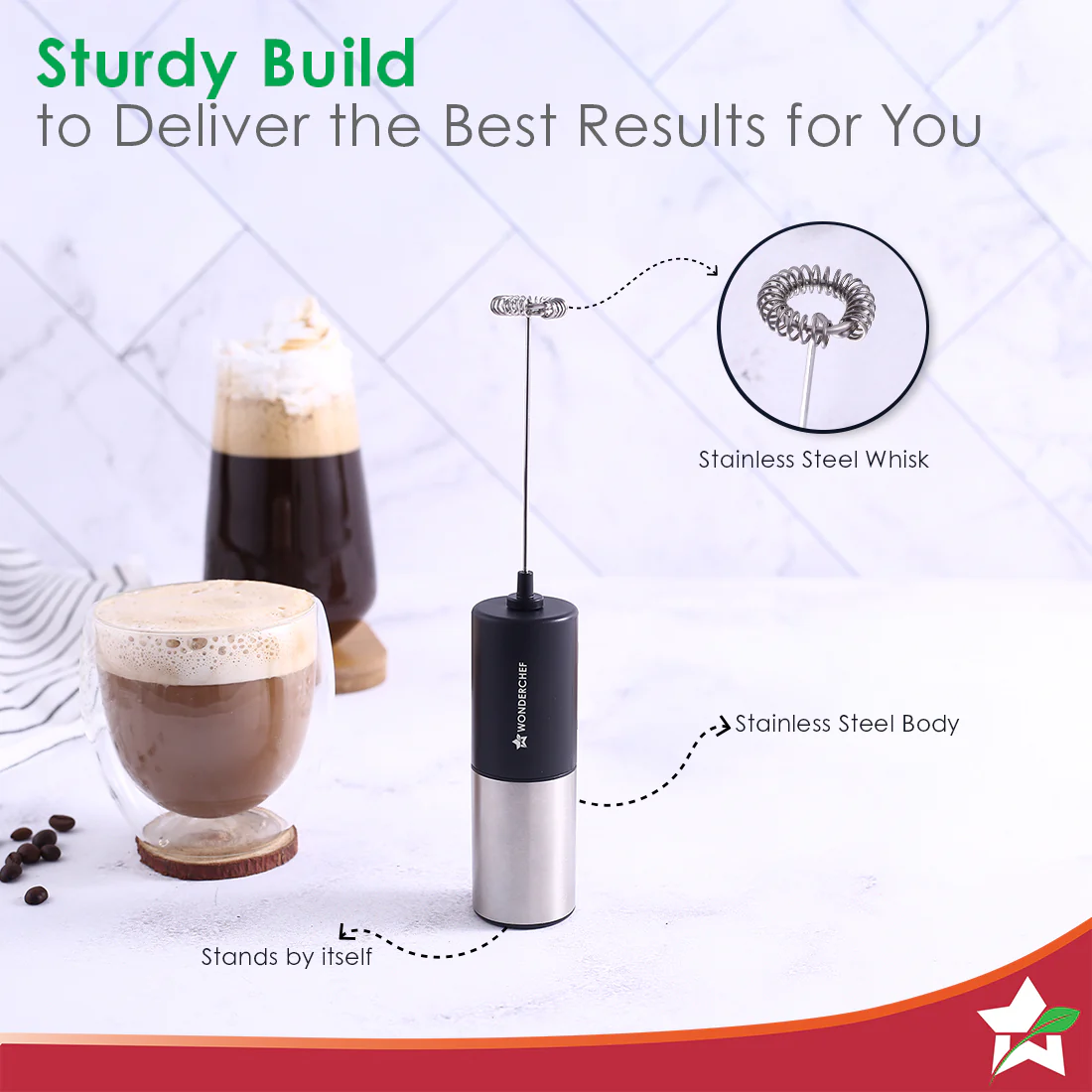 French Press Coffee Maker & Milk Frother Gift Combo | Brew in 3 Mins | Heat Resistant Borosilicate Glass Carafe | Battery-Operated Frother for Coffee, Hot Chocolate, etc. - Image 5