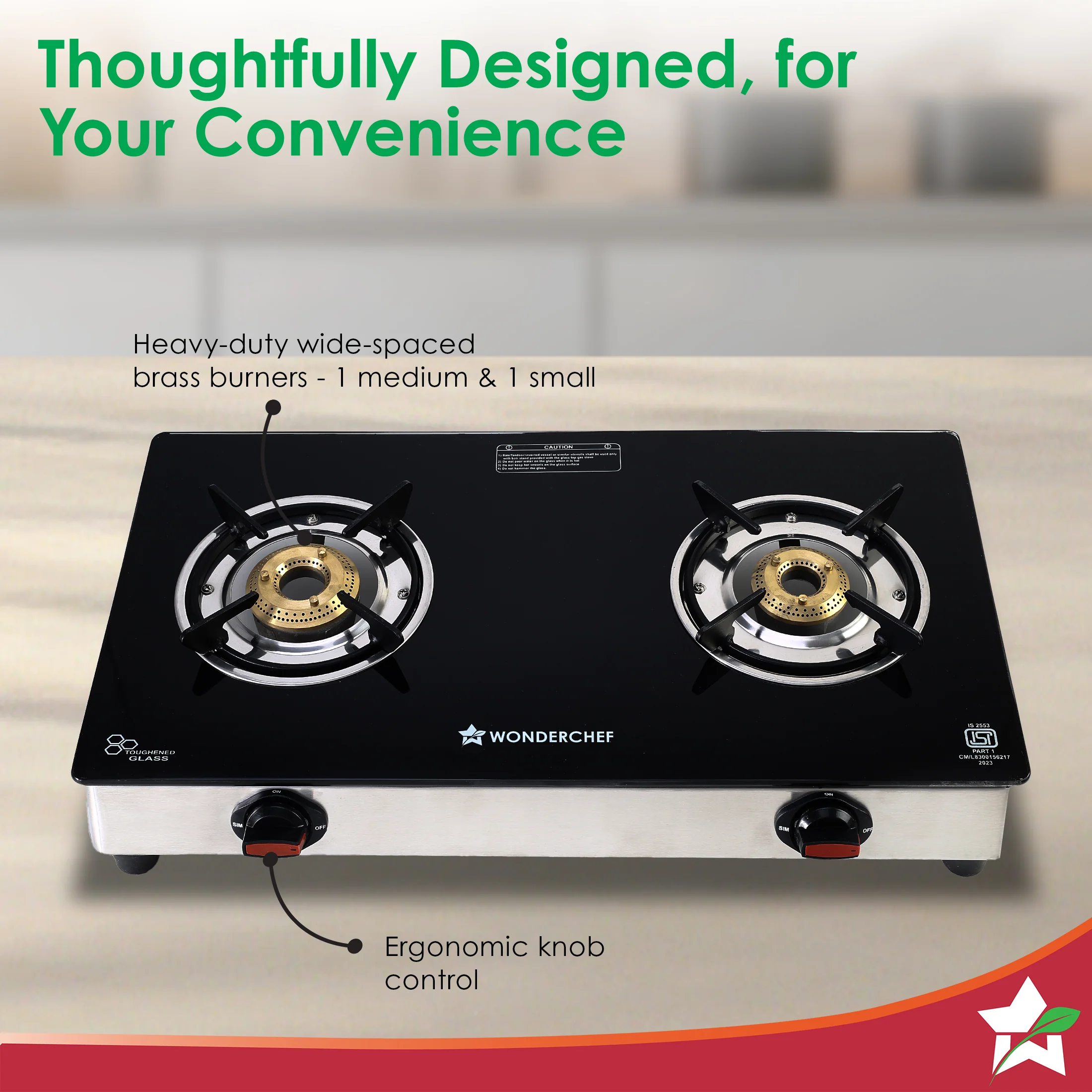 Galaxy 2 Burner Auto Gas Stove | 6mm Toughened Glass | Piezo Auto Ignition | 2 Years Warranty - Image 6