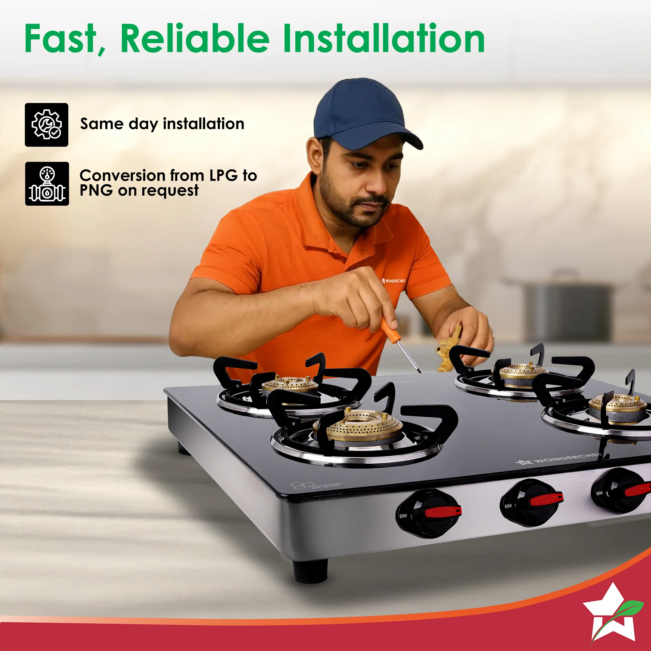 Galaxy Auto-Ignition 4 Brass Burner Gas Stove, LPG Gas Stove for Kitchen, No Lighter Needed, ISI Toughened Glass Surface, SS Frame, Spill-proof Design, Ergonomic Knobs, 2-Yr Warranty - Image 7