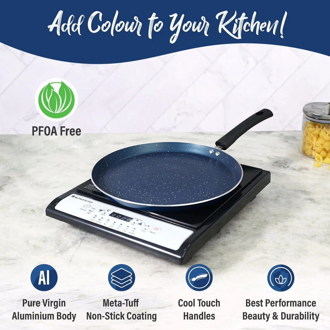Galaxy Dosa Tawa 28cm, Midnight Blue, 2 Years Warranty - Image 3