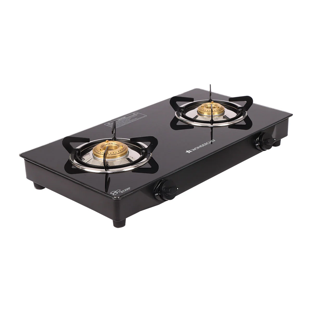 Glory 2 Burner Glass Gas Stove, Stainless Steel Drip Tray, Black Toughened Glass with 2 Year Warranty, Manual Ignition Gas Stove - Image 3