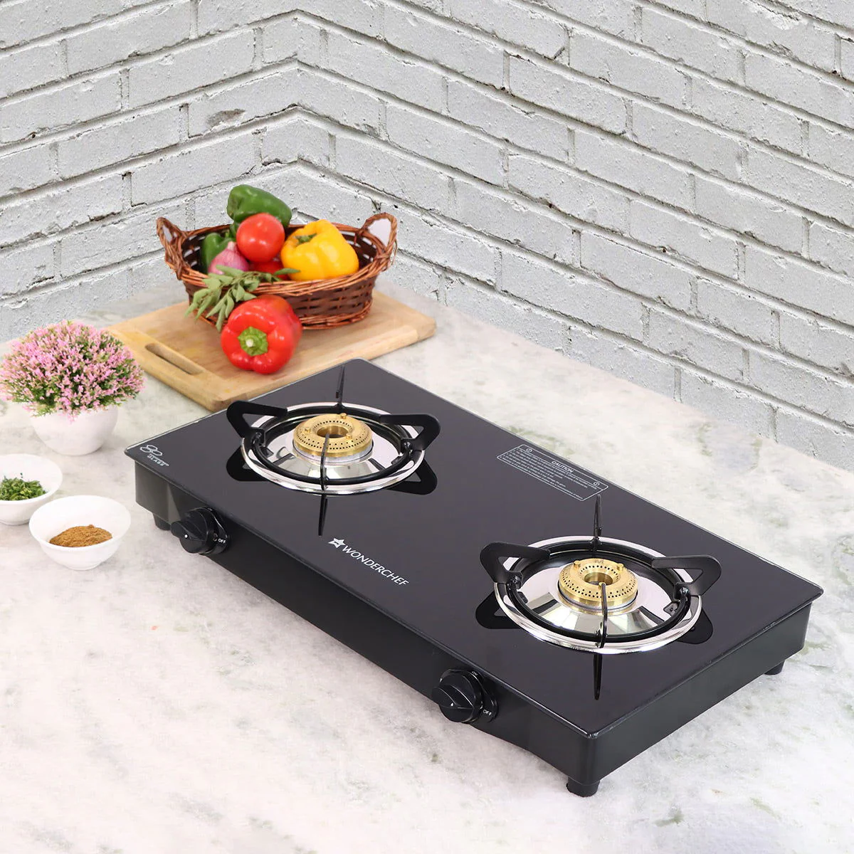 Glory 2 Burner Glass Gas Stove, Stainless Steel Drip Tray, Black Toughened Glass with 2 Year Warranty, Manual Ignition Gas Stove - Image 6