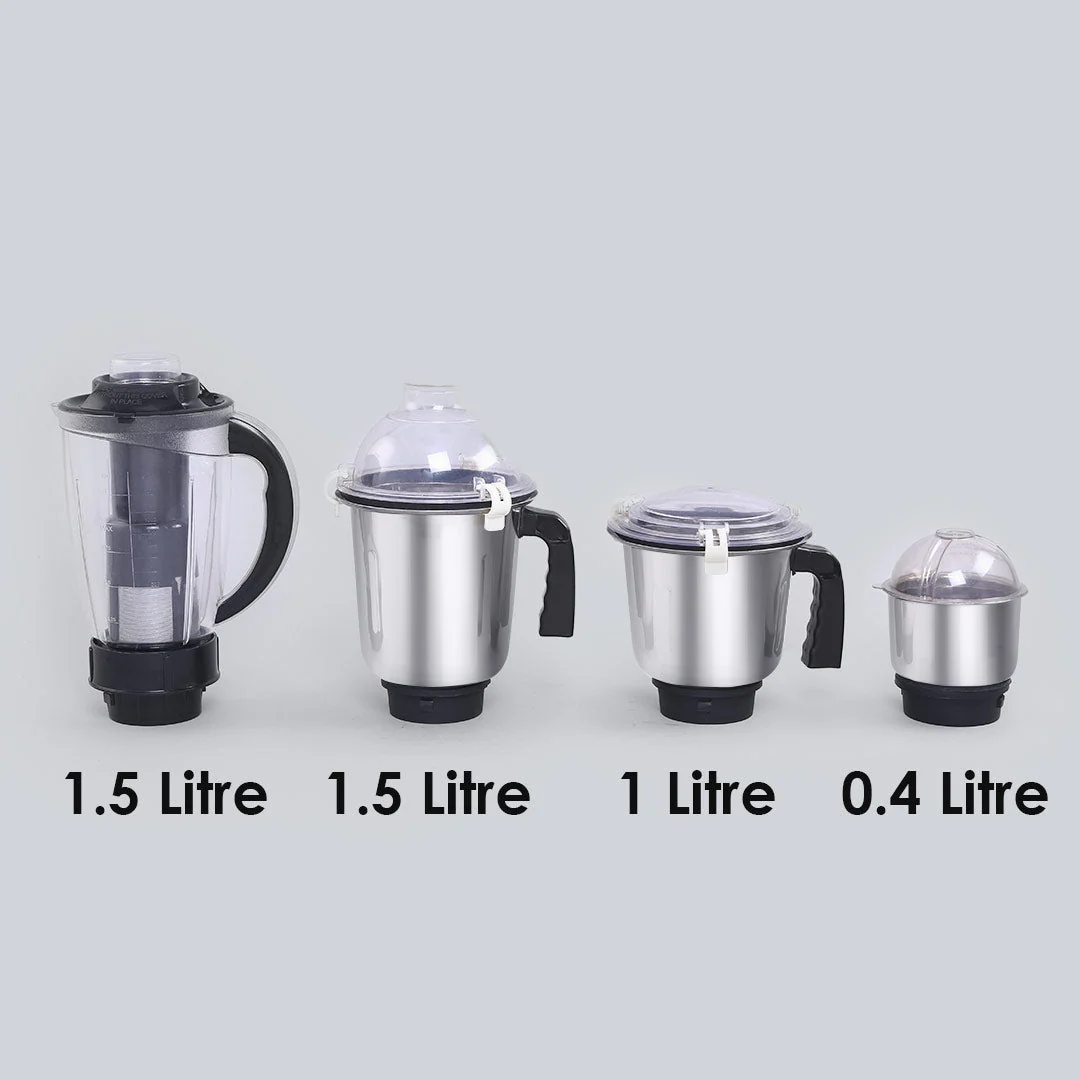 Glory Mixer Grinder, 750 W with 4 Stainless Steel Jars and Anti-rust Stainless Steel Blades, Ergonomic Handles, 5 Years Warranty on Motor - Image 5