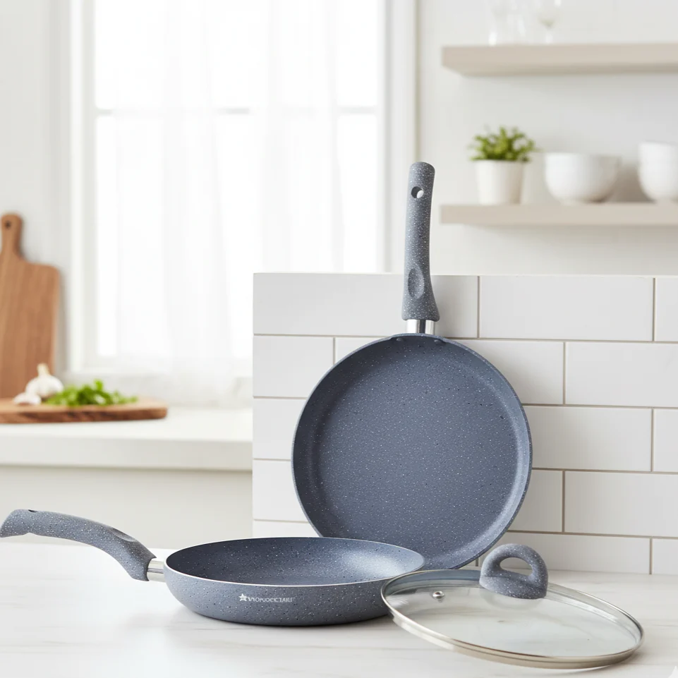 Granite 3 Pc Cookware Set with Lid, Non Stick, 2 Years Warranty