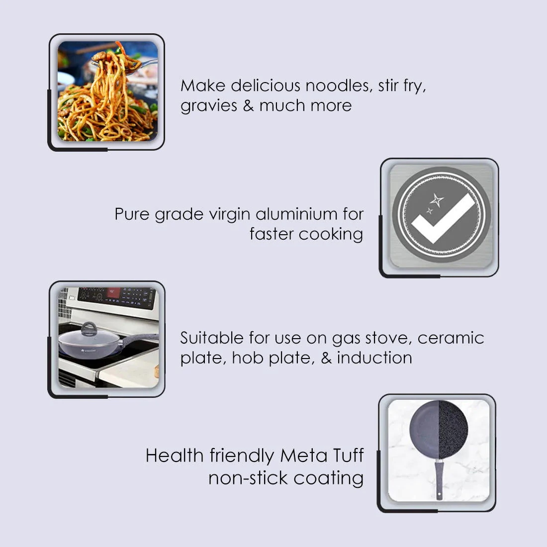Granite 3 Pc Cookware Set with Lid, Non Stick, 2 Years Warranty - Image 9