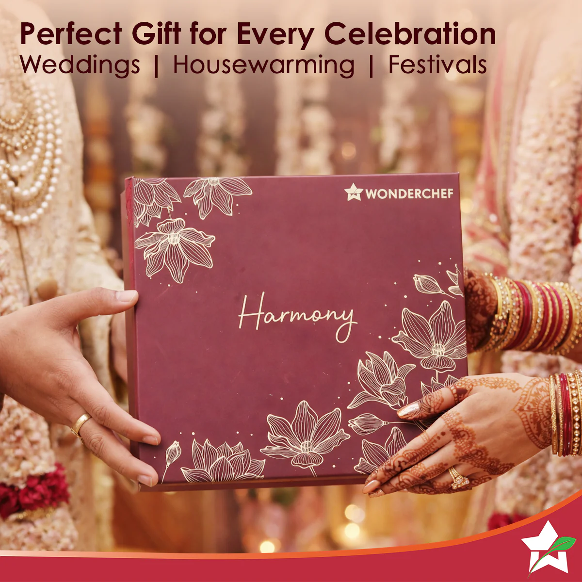 Harmony Premium Stainless-Steel Dinner & Pooja Gift Set | Plates, Bowls, Glasses, Spoons, Pooja Thali, Diya & Agarbatti Stand | Elegant Red Gift Box for Weddings, Festivals, Housewarmings - Image 2