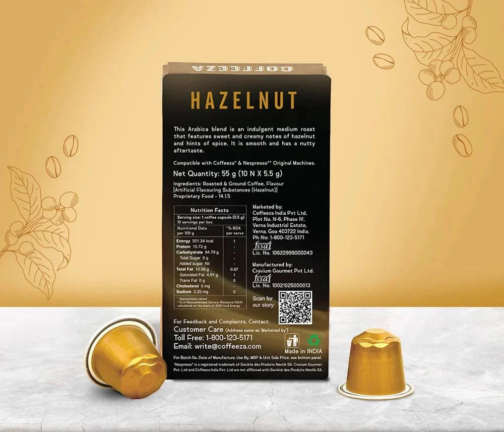 Coffeeza Hazelnut 100% Arabica Flavoured Aluminium Coffee Capsules - Image 4