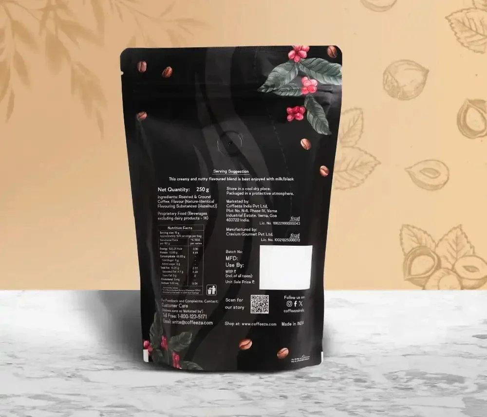 Coffeeza Hazelnut 100% Arabica Flavoured Ground Coffee - Image 3