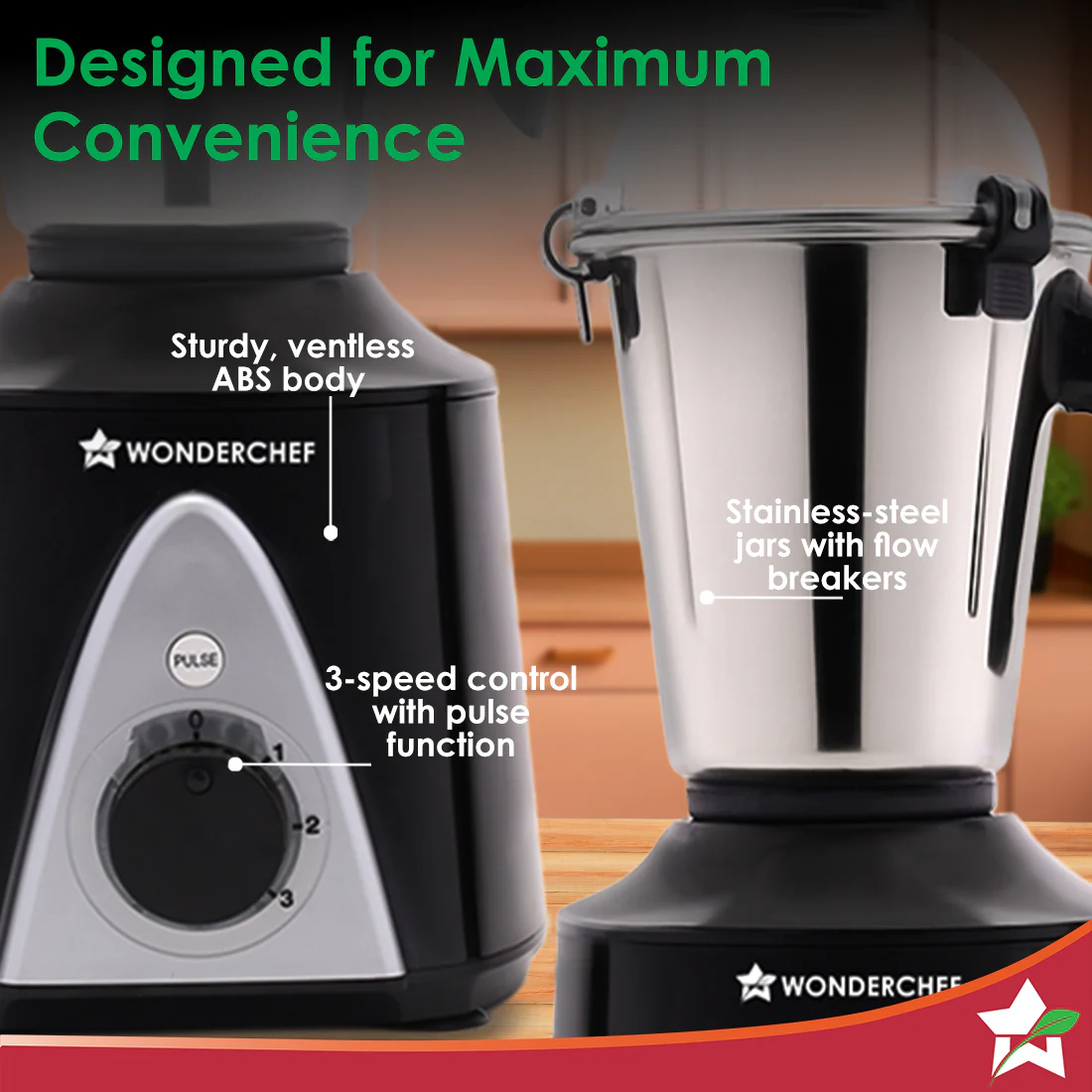 Hush BLDC Mixer Grinder | 3 Jars for Blending, Dry Grinding, Chutney Grinding | Low Friction | Low Noise | Conserves Power | Grind Masalas, Nuts, Coconut to Fruits/Vegetables | RPM 18,000 - Image 8