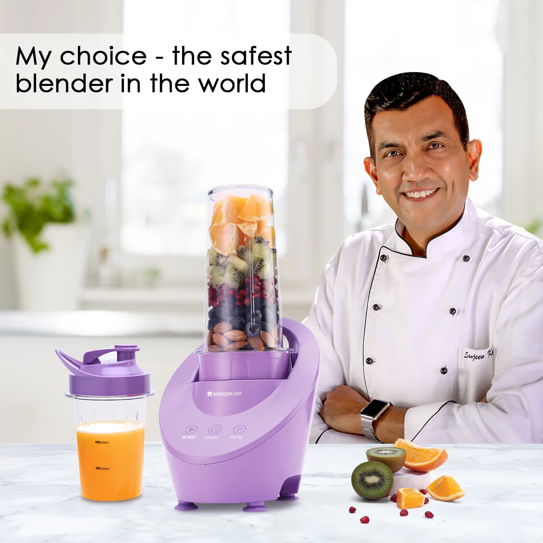 Magneto Blender | Smoothie & Juice Maker | World’s Safest with Magnetic Induction Tech | Variable Speed | Automatic with 60-sec auto-stop | Portable with Sipper Jar | 2-Year Warranty - Image 2