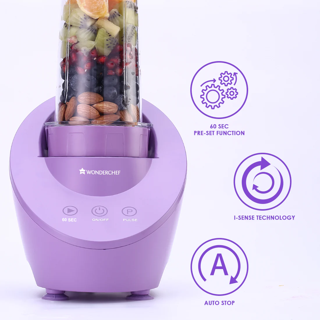 Magneto Blender | Smoothie & Juice Maker | World’s Safest with Magnetic Induction Tech | Variable Speed | Automatic with 60-sec auto-stop | Portable with Sipper Jar | 2-Year Warranty - Image 4