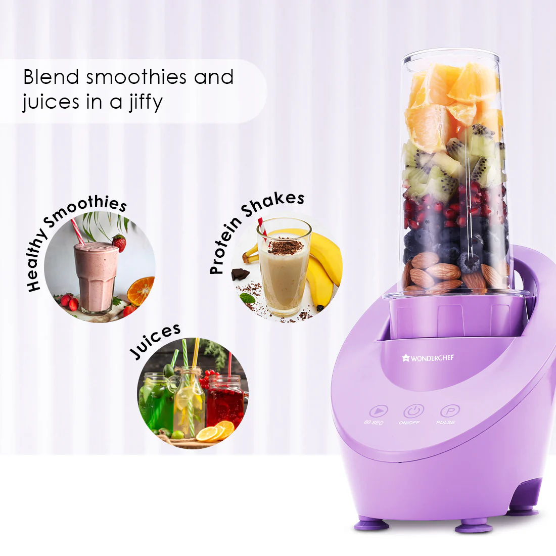 Magneto Blender | Smoothie & Juice Maker | World’s Safest with Magnetic Induction Tech | Variable Speed | Automatic with 60-sec auto-stop | Portable with Sipper Jar | 2-Year Warranty - Image 6