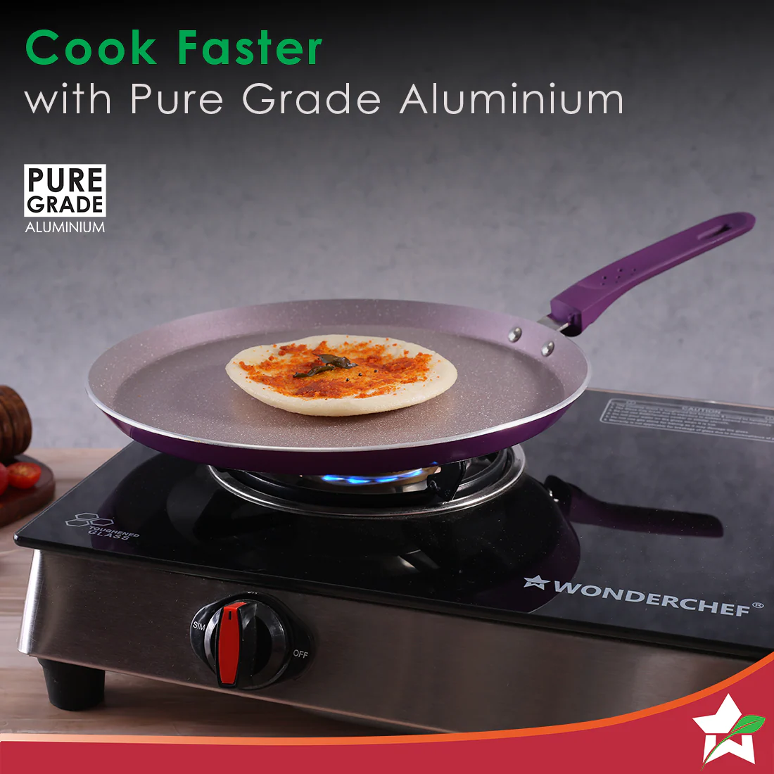 Wonderchef Renewed Milano 28cm Dosa Tawa | Meta Tuff Non-Stick Coating | Pure Grade Aluminum - Image 7