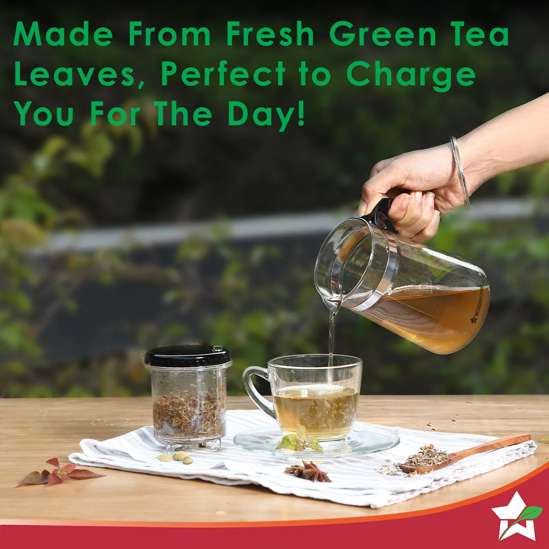 Misaki Tea Infuser, Borosilicate glass, Stainless Steel infuser, Perfect Green Tea - Image 3