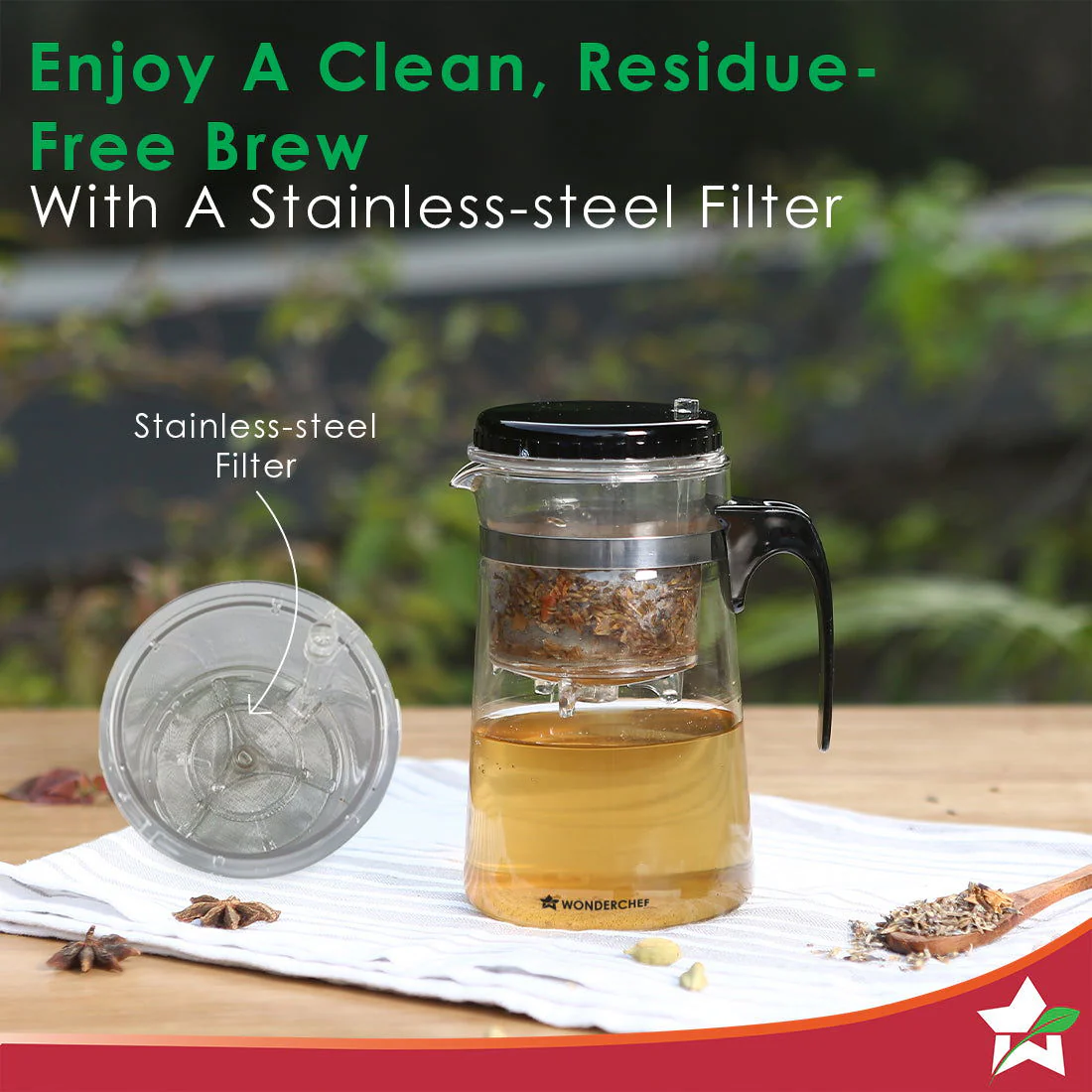 Misaki Tea Infuser, Borosilicate glass, Stainless Steel infuser, Perfect Green Tea - Image 5