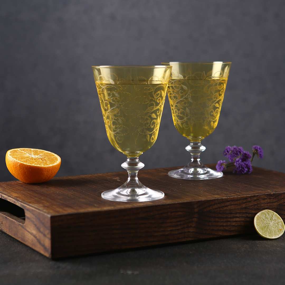 Modena Water Glass Yellow 350 ml (Set of 6) - Image 4