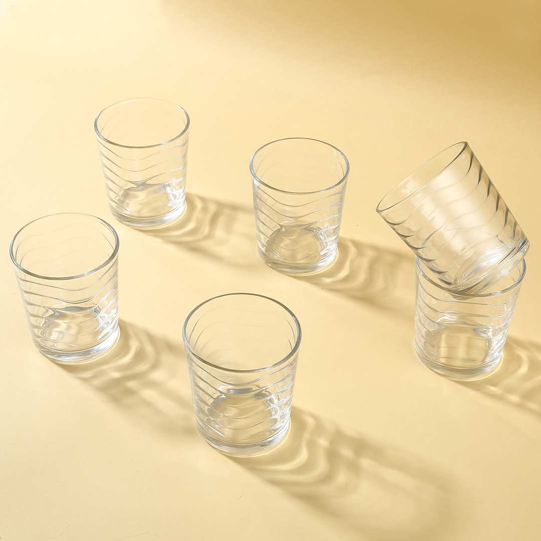 Modena Whiskey Glass Waves 285 Ml (Set Of 6) - Image 2