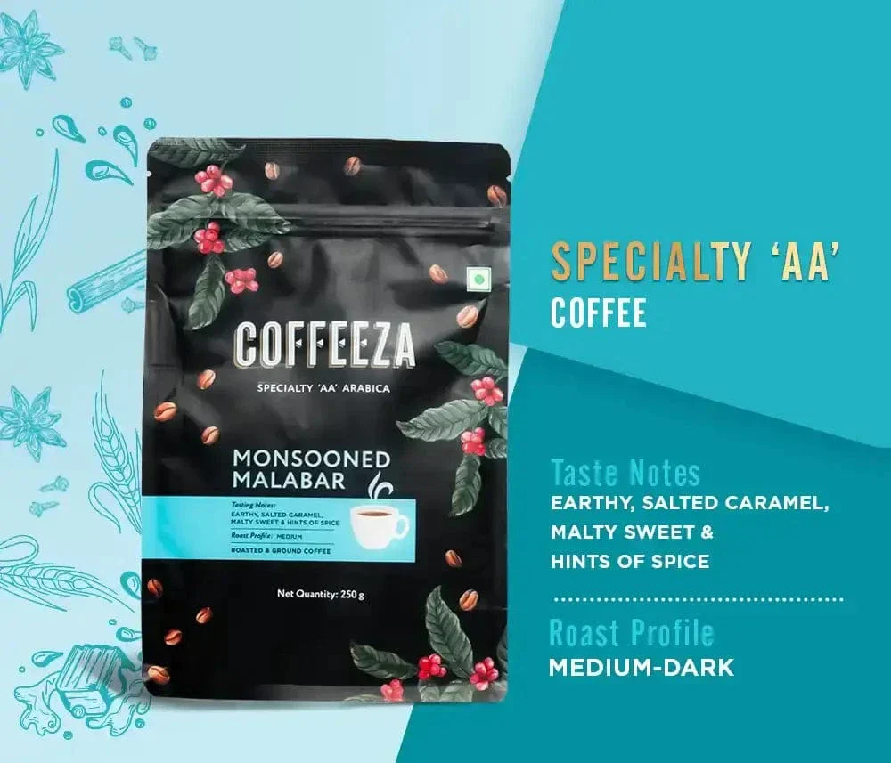 Coffeeza Monsooned Malabar Ground Coffee - AA Arabica Coffee - Image 2