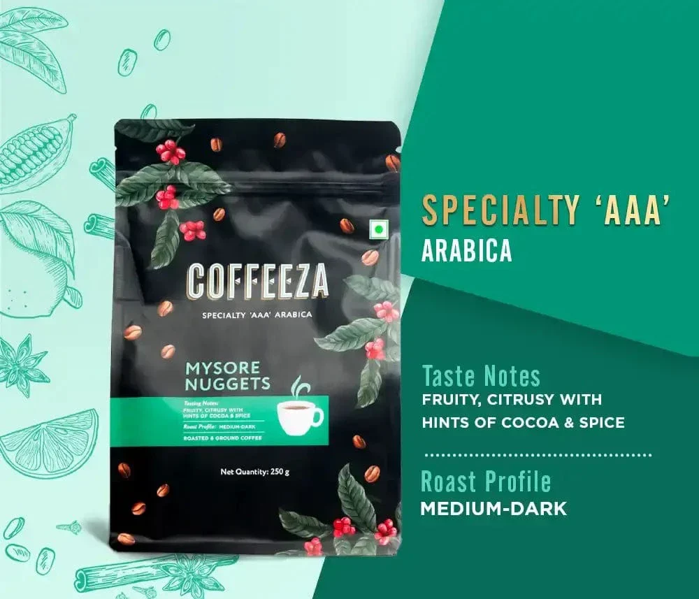Coffeeza Mysore Nuggets Ground Coffee - Specialty Coffee - Image 2