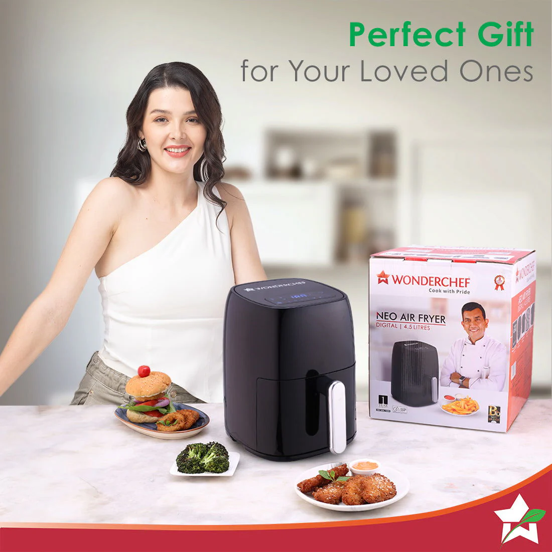 Neo Digital Air Fryer | Rapid Air Technology | 6 Pre-Set Menu Options | Temperature and Time Control | Automatic Shut-Off | Compact Design | 4.5 Litres | 1 Year Warranty | 1500 Watts | Black - Image 7
