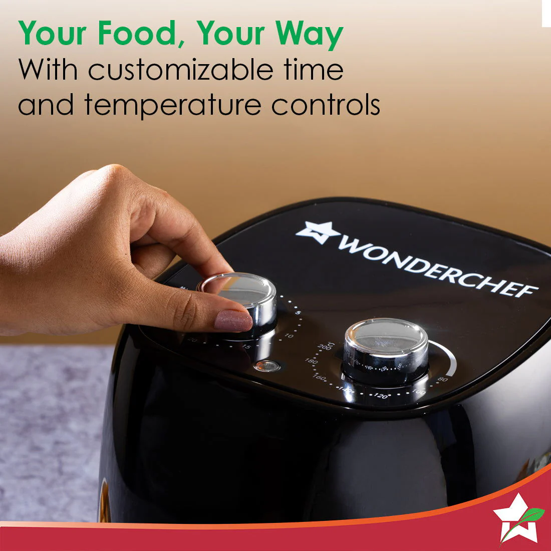 Neo Manual Air Fryer | Rapid Air Technology | Time and Temperature Control | Automatic Shut-Off | Compact Design | 4.5 Litres | 1 Year Warranty | 1500 Watts | Black - Image 4