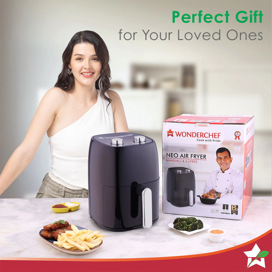 Neo Manual Air Fryer | Rapid Air Technology | Time and Temperature Control | Automatic Shut-Off | Compact Design | 4.5 Litres | 1 Year Warranty | 1500 Watts | Black - Image 7