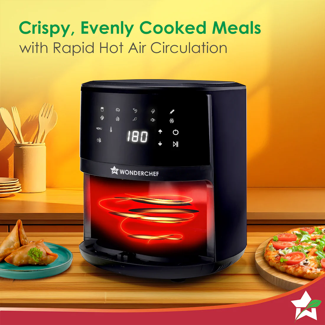 Neo Pro Digital Air Fryer | 4.5L | 1300W | Rapid Air Technology | 10 Pre-Set Functions | Temperature and Time Control | Automatic Shut-Off | Compact Design | 2-Year Warranty - Image 4