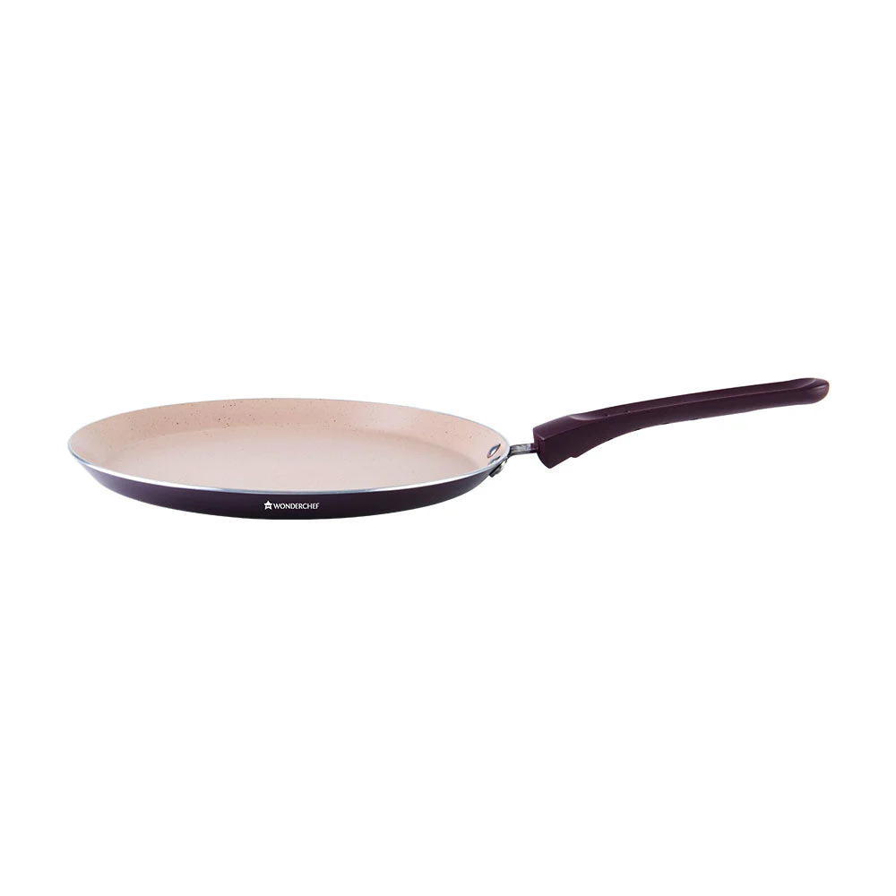 Milano Set Burgundy 24 cm, Wok, Fry Pan, Dosa Tawa, Meta Tuff - non - stick coating, Pure grade Aluminum, - Image 2