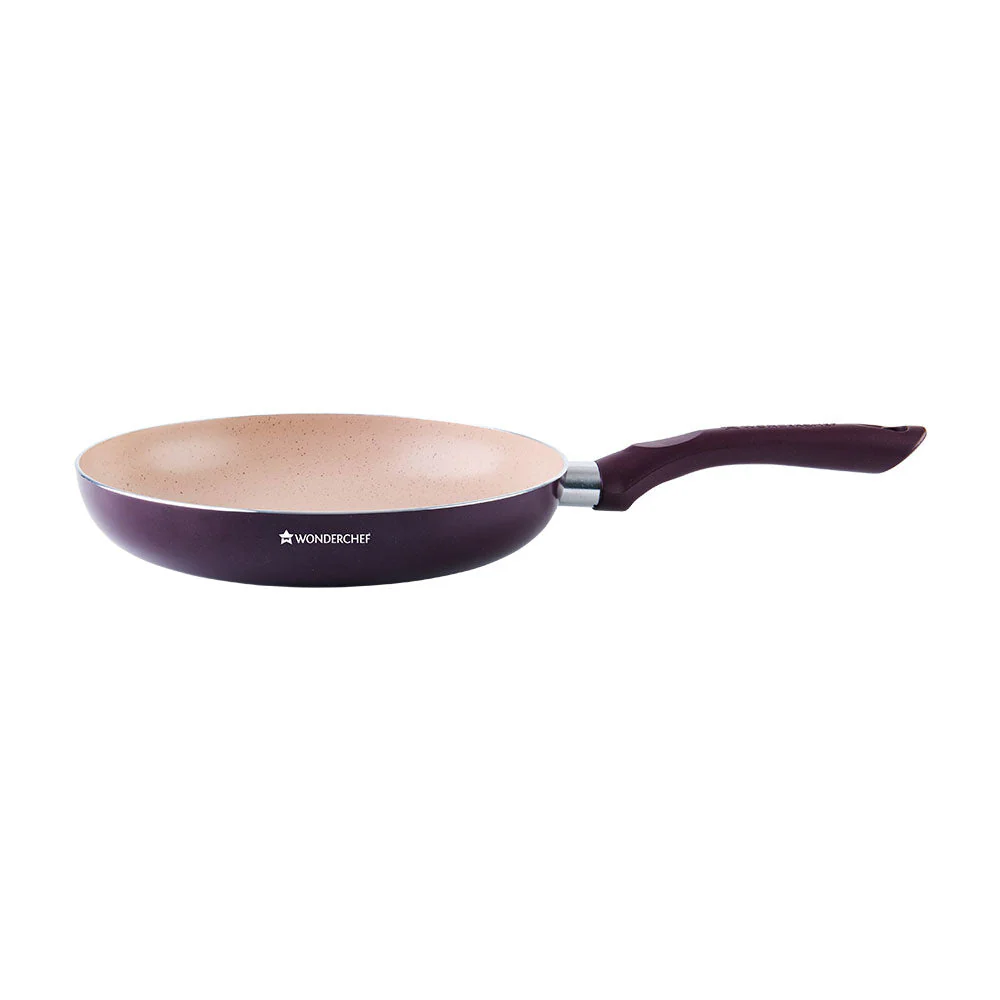 Milano Set Burgundy 24 cm, Wok, Fry Pan, Dosa Tawa, Meta Tuff - non - stick coating, Pure grade Aluminum, - Image 4