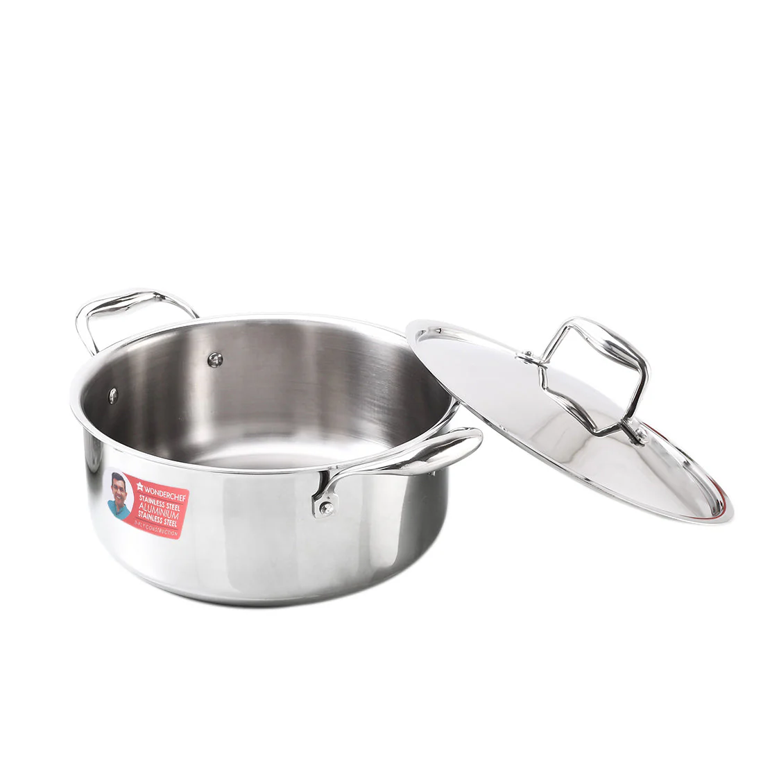 Nigella Tri-ply Stainless Steel 24 cm Casserole | 4.8 Litres | 2.6mm Thickness | Induction base | Compatible with all cooktops | Riveted Cool-Touch Handle | 10 Year Warranty - Image 2