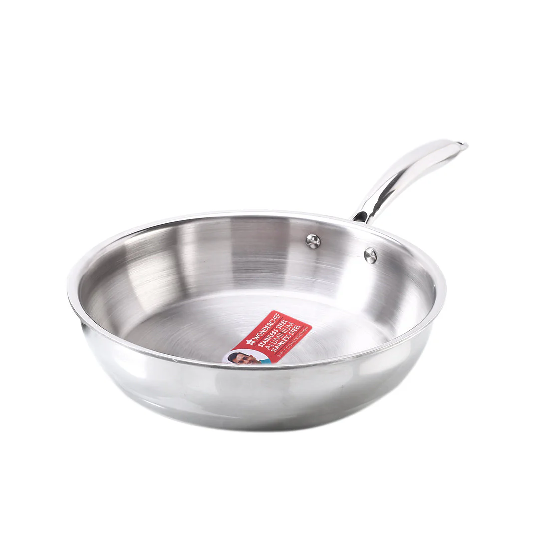 Nigella Tri-ply Stainless Steel 24 cm Fry Pan | 2 Litres | 2.5mm Thickness | With Induction base | Compatible with all cooktops | Riveted Cool-Touch Handle | 10 Year Warranty - Image 2