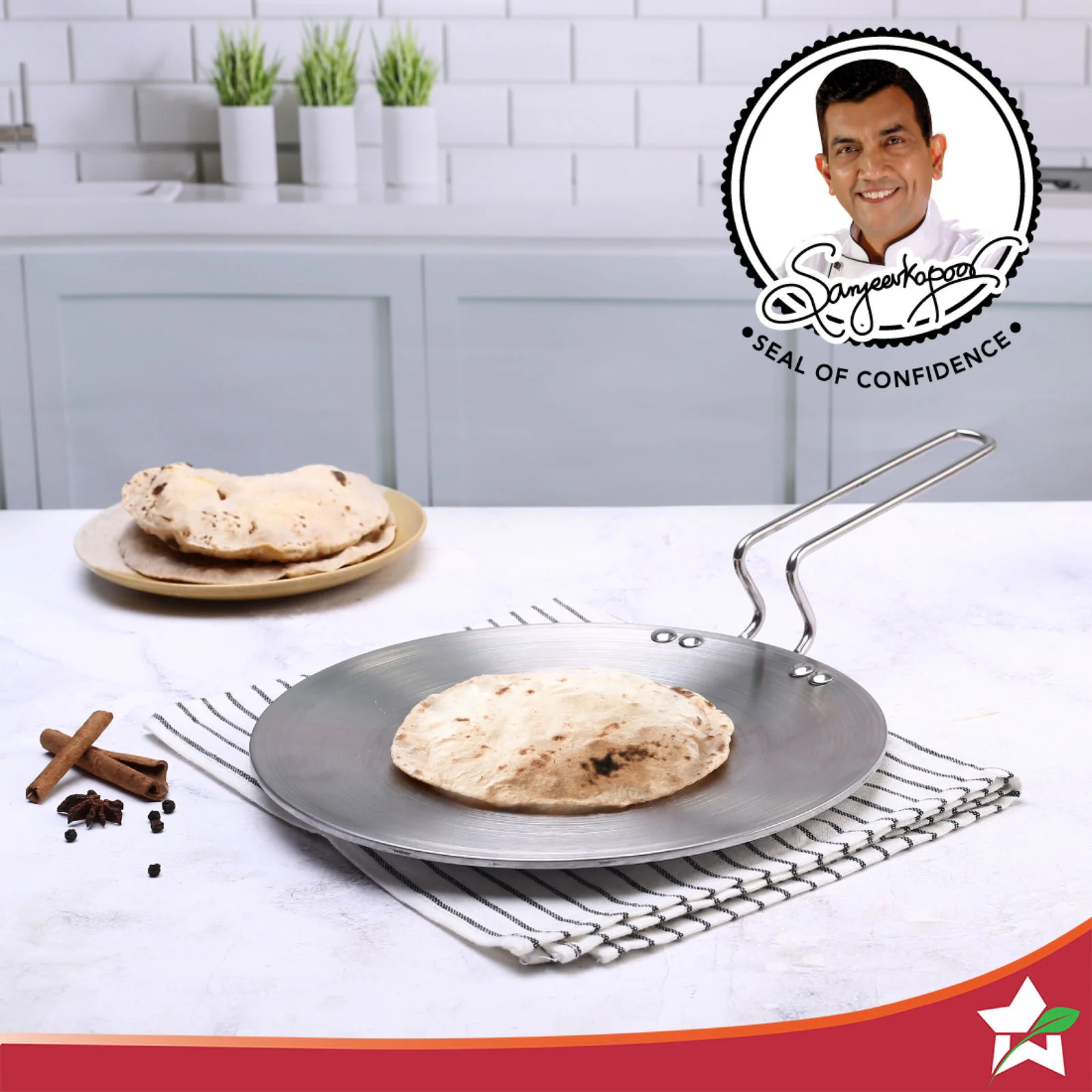 Nigella 3-Ply 26 cm Roti Tawa | Non-Stick Tawa | 4mm Thickness | Induction base | Compatible with all cooktops | Riveted Cool-Touch Handle | 10 Year Warranty - Image 4