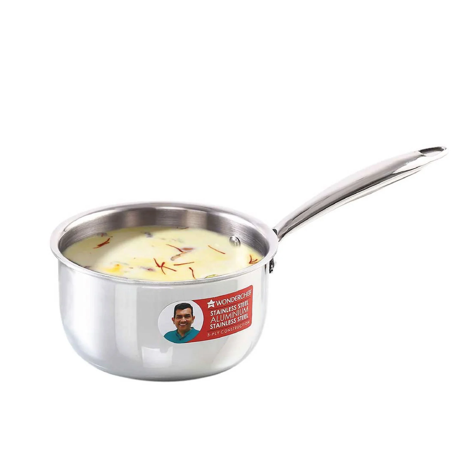 Nigella Tri-ply Stainless Steel 16 cm Sauce Pan | 1.5 Liters | 2.6mm Thickness | Silver - Image 2