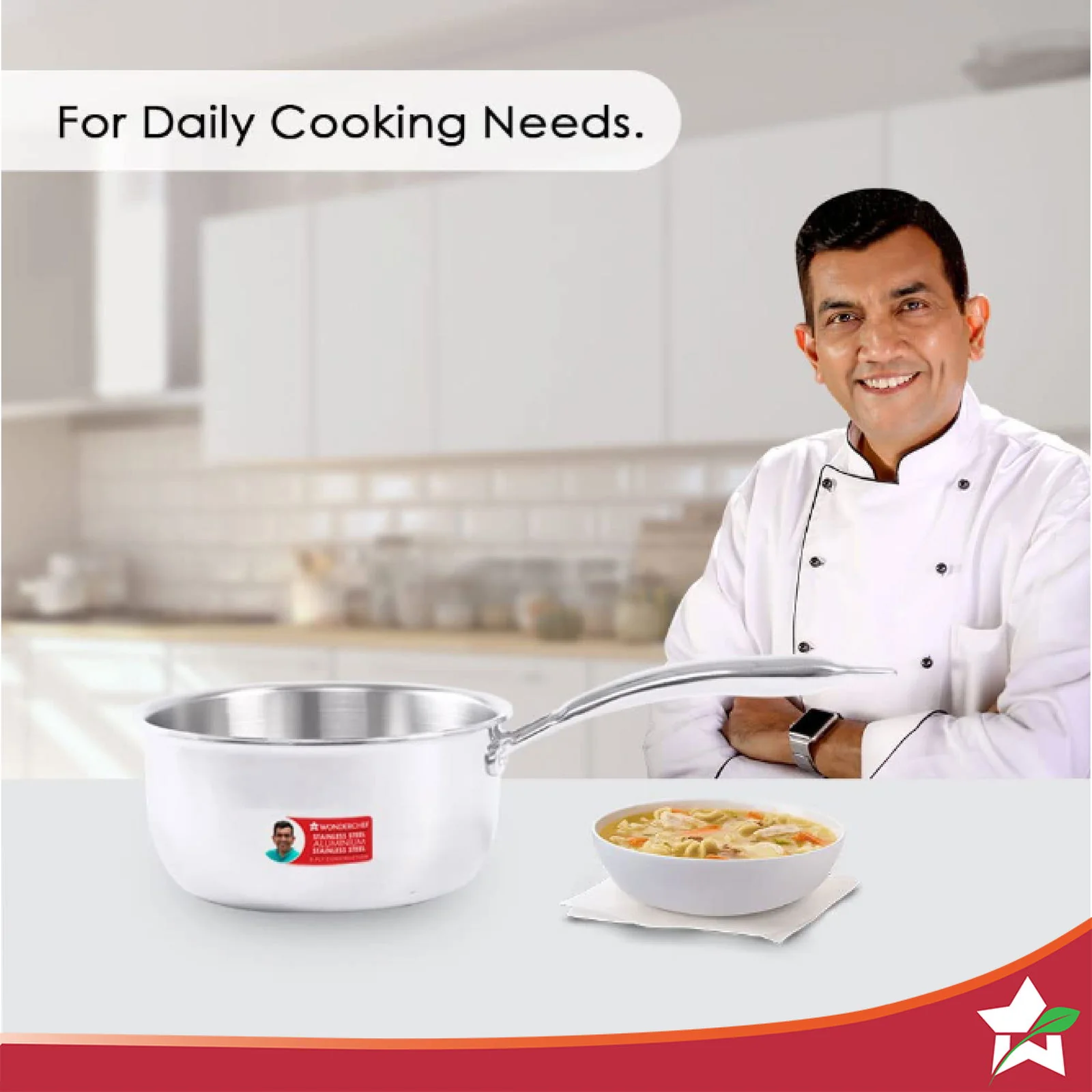 Nigella Tri-Ply 18 cm Sauce Pan | 2.2 Liters | 2.5 mm Thickness | Silver | 10 Years Warranty - Image 2