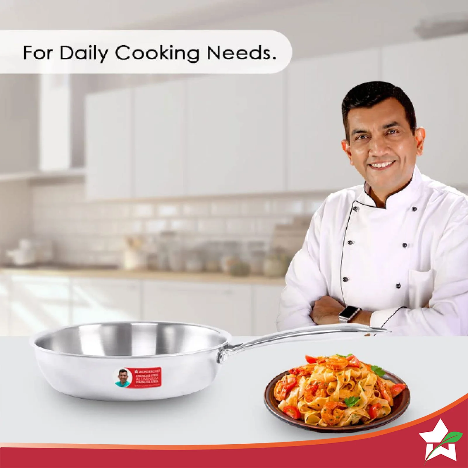 Nigella Tri-ply Stainless Steel 22 cm Fry Pan | 1.8 Litres | 2.5 mm Thickness | With Induction base | Compatible with all cooktops | Riveted Cool-Touch Handle | 10 Year Warranty - Image 2
