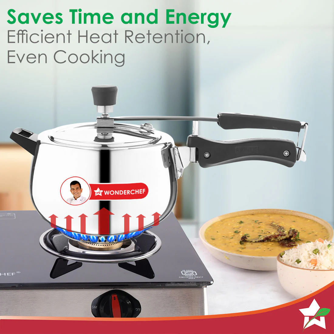 Nigella Triply Stainless Steel Inner Lid Pressure Cooker | 5 Litres | Compatible with Gas Stove, Induction, Ceramic Cooktop | ISI Certified | Uniform Heating | Contour Collection | 5-Year Warranty - Image 6