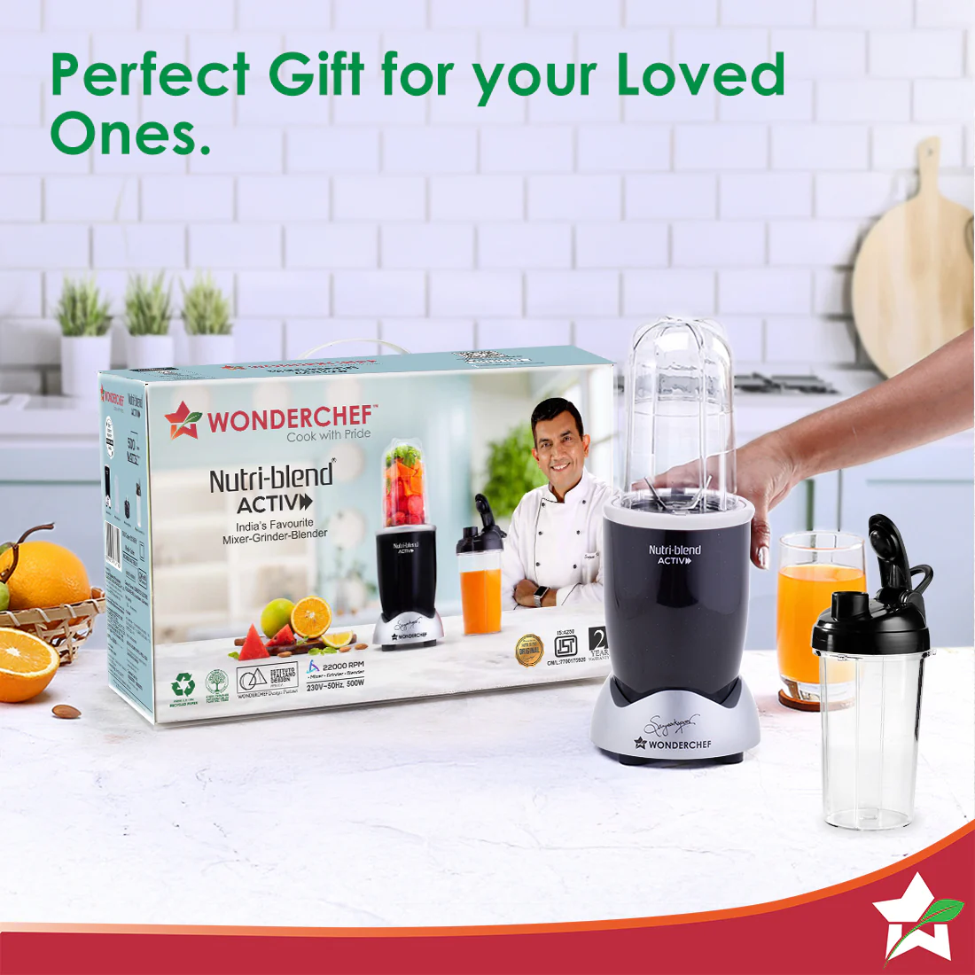 Nutri-blend Activ Mixer Grinder Blender, Smoothie Maker, 500W 22000 RPM 100% Full Copper Motor, 2 Unbreakable BPA Free Jars, SS Blades, 2 Year Warranty, Recipe book by Chef Sanjeev Kapoor, Black - Image 10