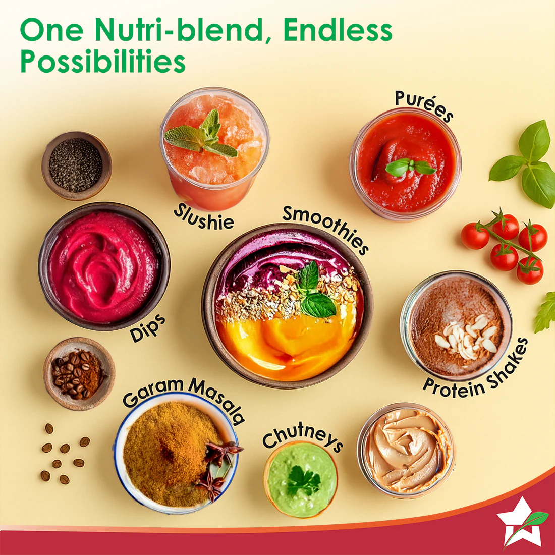 Nutri-blend Mist 500W Mixer Grinder, 22000 RPM, Smoothie Maker-Masala Grinder-Chutney Blender, 3 Unbreakable Jars, Limited Edition, Recipe Book by Chef Sanjeev Kapoor, 2 Yr Warranty, Black - Image 4