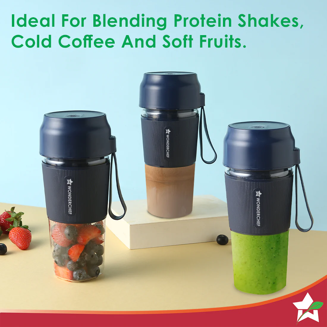 Nutri-Cup Portable Blender | USB Charging | Smoothie maker | SS Blades | Battery Operated Rechargeable Blender | 300ml | Compact Size | Blue - Image 11