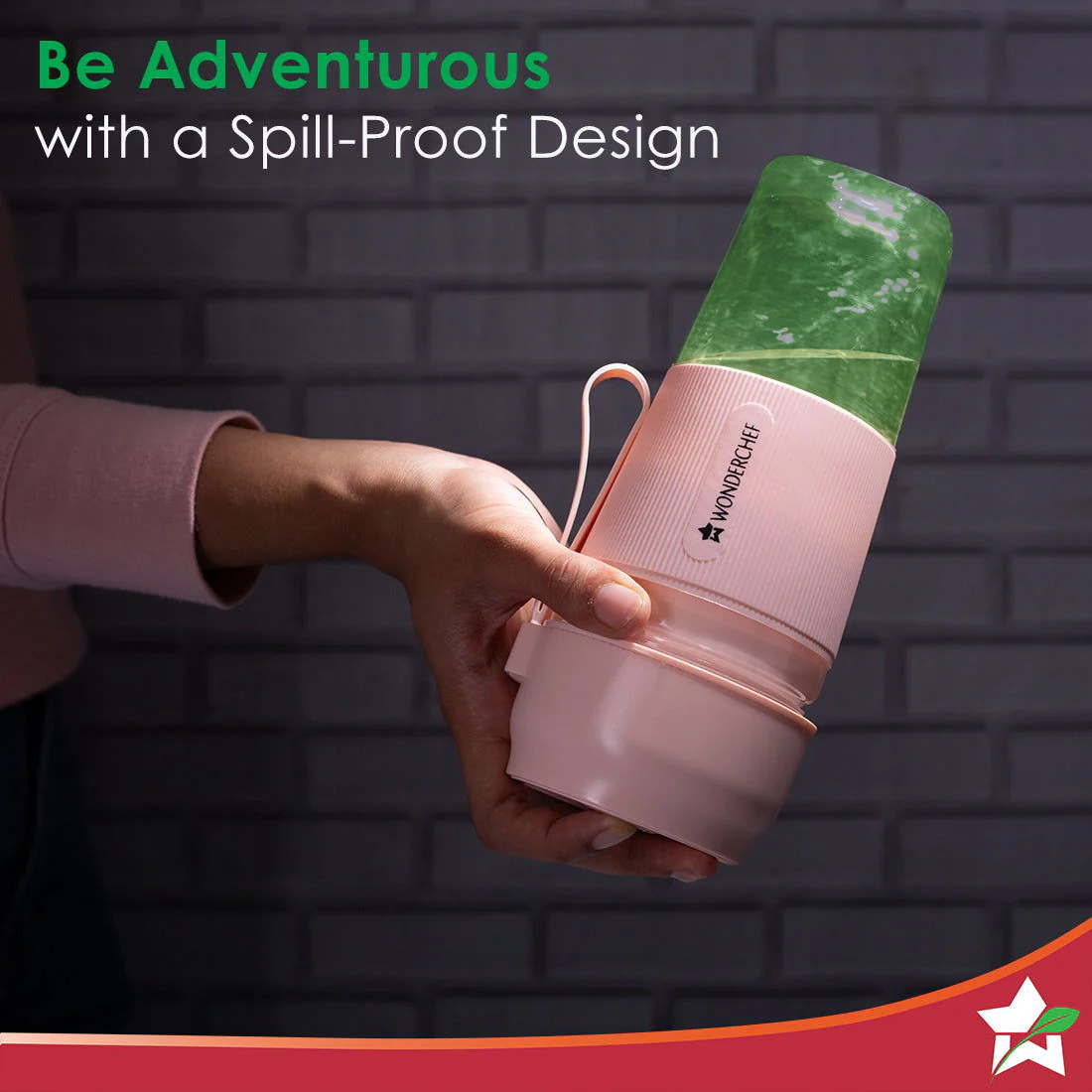 Nutri-Cup Portable Blender | USB Charging | Smoothie maker | SS Blades | Battery Operated Rechargeable Blender | 300ml | Compact Size | Pink - Image 6