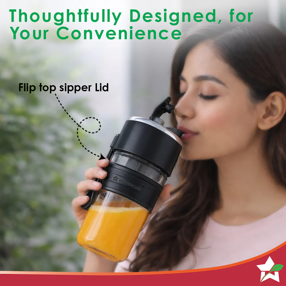 Nutri-cup Zip Portable Blender | 350ml | Blend & Sip with Flip Top Sipper Lid | For Smoothies, Juices, Shakes, Coffee | 2000 mAh Battery | 20 Blending Cycles in One Charge | Type C Charging | Black - Image 6
