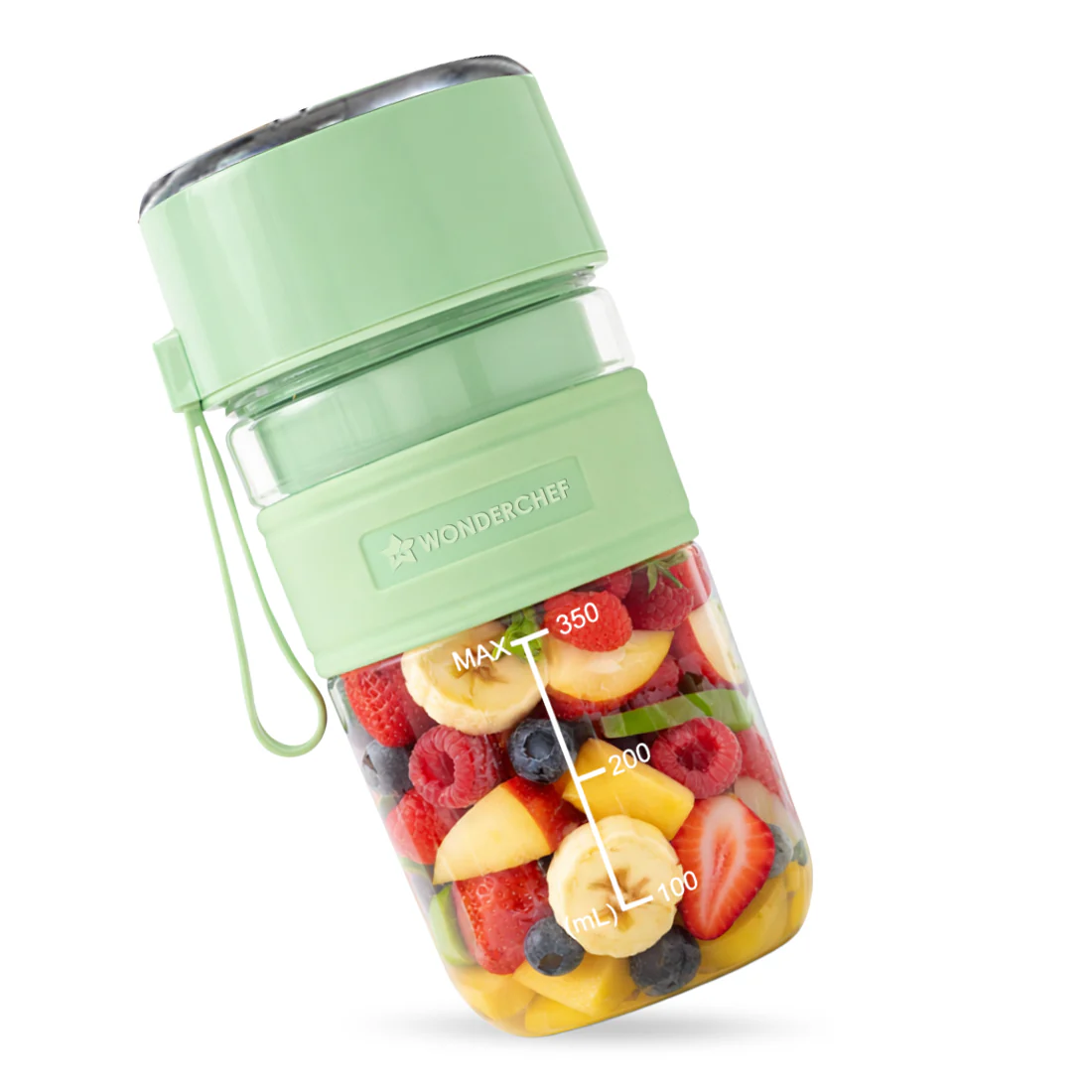 Nutri-cup Zip Portable Blender | 350ml | Blend & Sip with Flip Top Sipper Lid | For Smoothies, Juices, Shakes, Coffee | 2000 mAh Battery | 20 Blending Cycles in One Charge | Type C Charging | Green