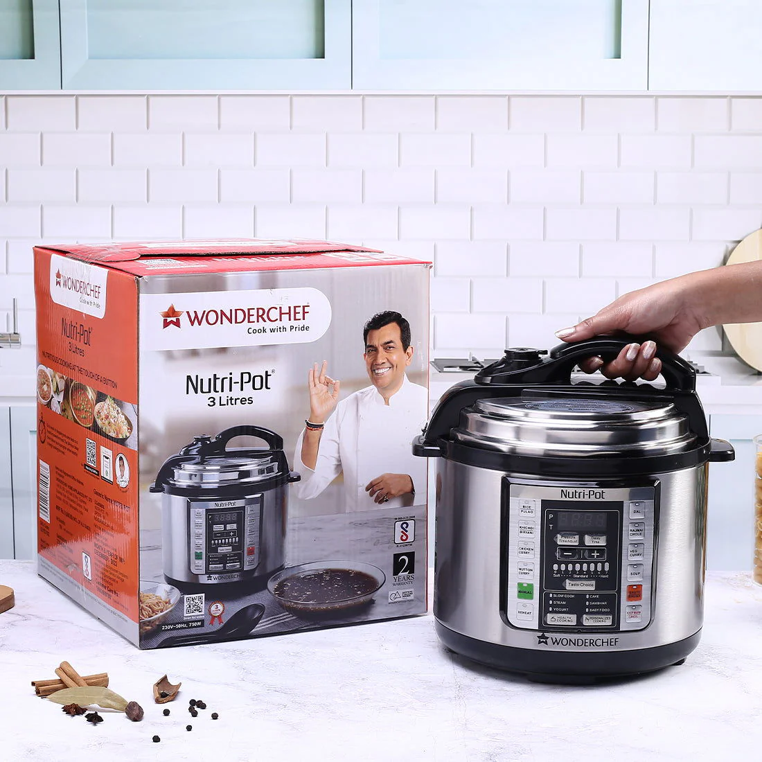 Wonderchef Renewed Nutri-Pot | 3L | Electric Pressure Cooker with 7-in-1 Functions - Image 9