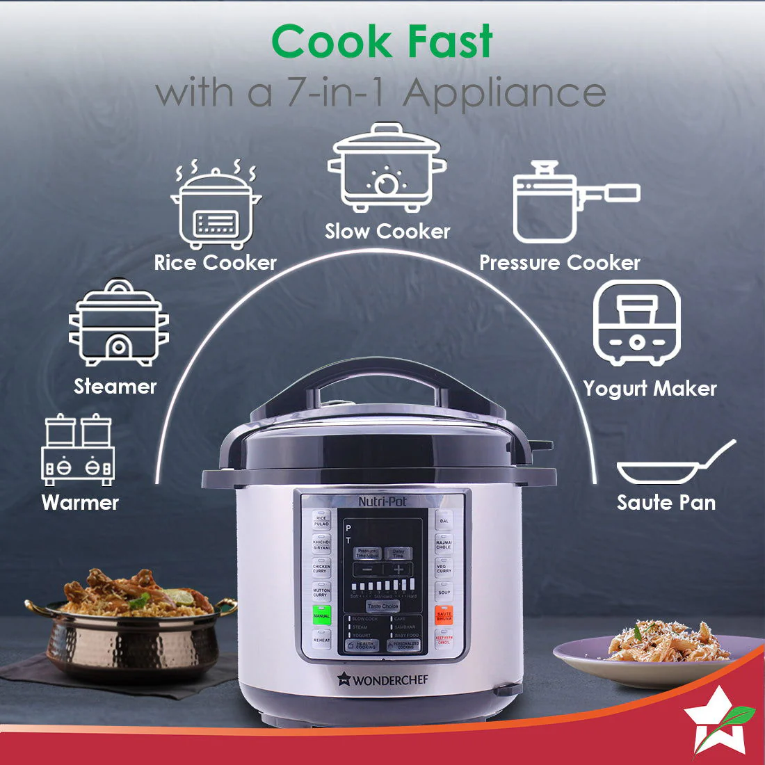 Wonderchef Renewed Nutri-Pot | 6L | Electric Pressure Cooker with 7-in-1 Functions - Image 3